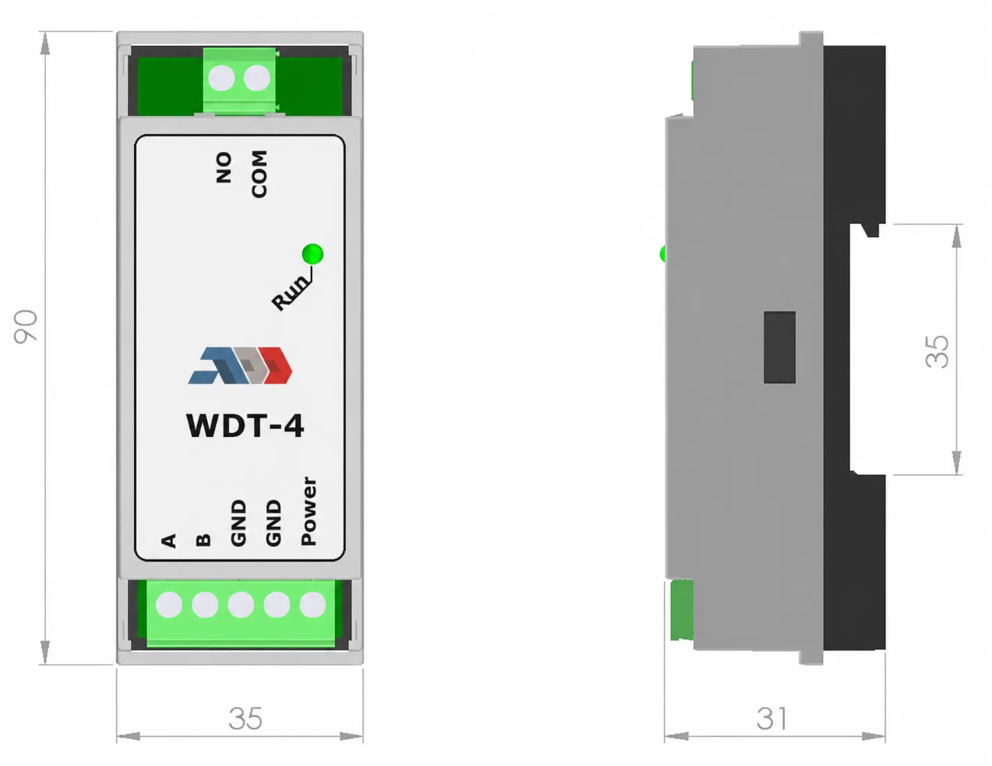 WDT-4: Dimensions in mm